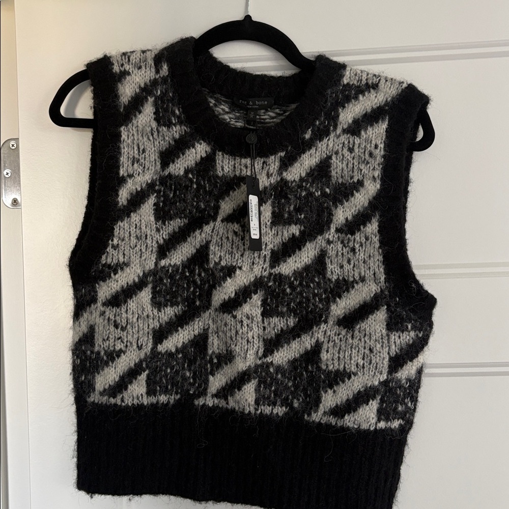 Rag & Bone Black Multi Knit Vest